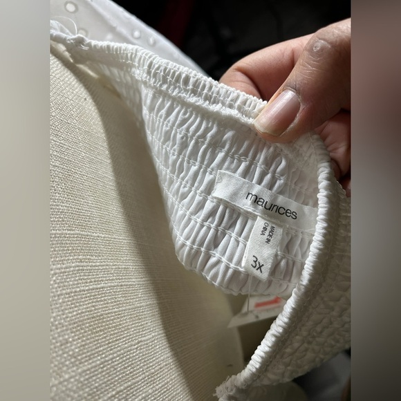 Maurices White Eyelet Puff Dress NWT cottage core garden girl brunch smocked fem - Picture 4 of 6